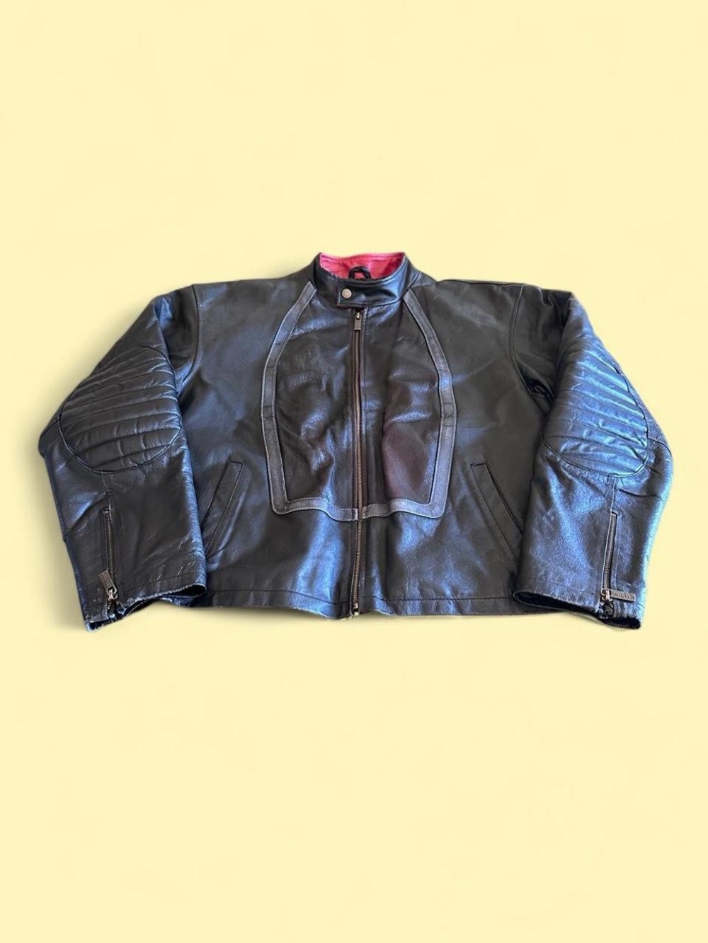 Vintage Wilda USA Leather Moto Racer Jacket Black Men’s XL Heavyweight